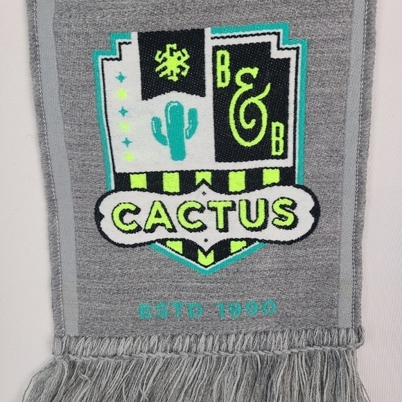 NEW Ruffneck B&B CACTUS Denver, Colorado Scarf Grey Green 68" x 8" - Picture 3 of 6